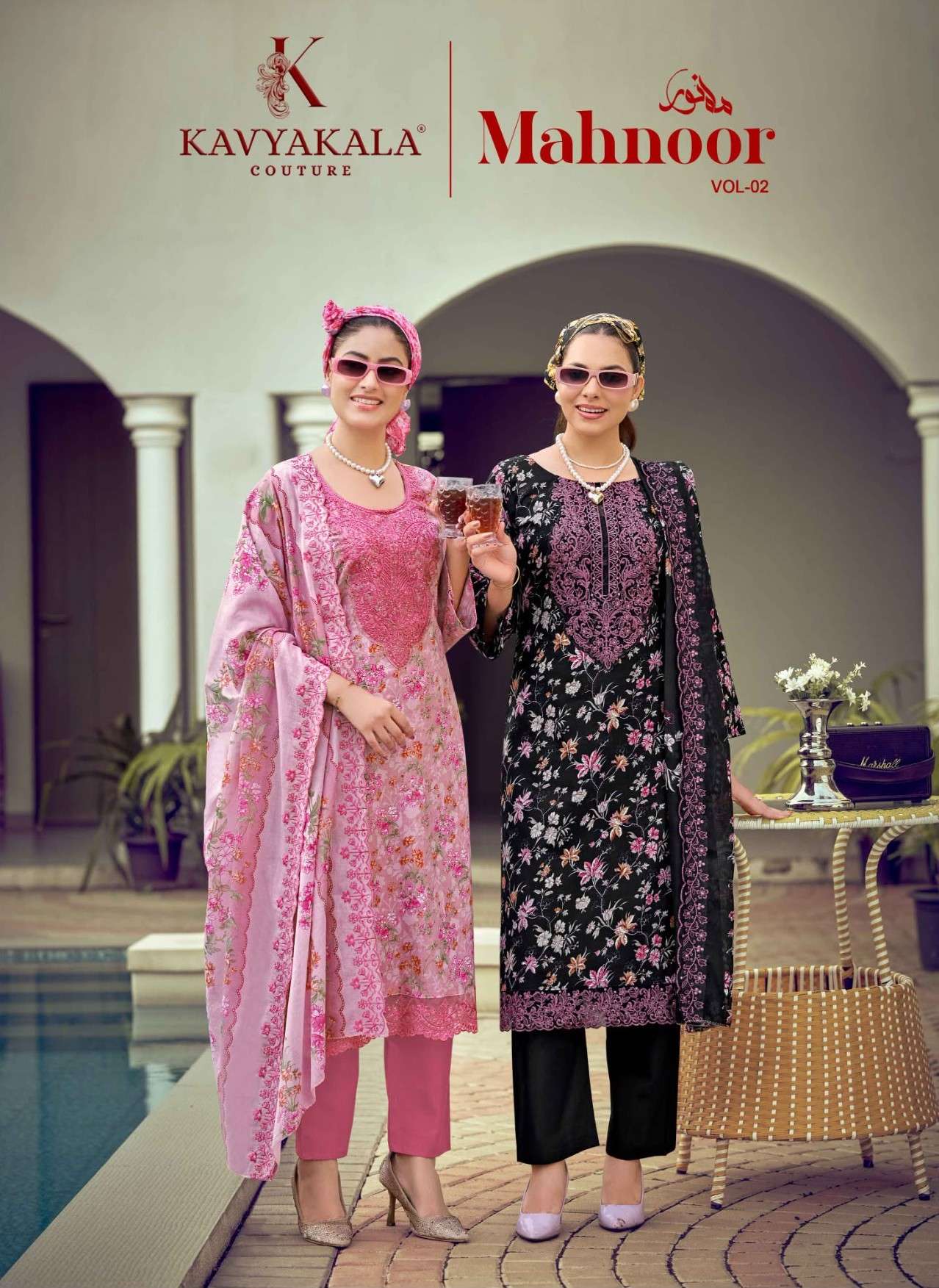 KAVYA‎‎ KALA MAHNOOR VOL 2 BRAND CATALOGUE LAWN COTTON DESIGNER NECK & LACE SUIT LADIES SHOP